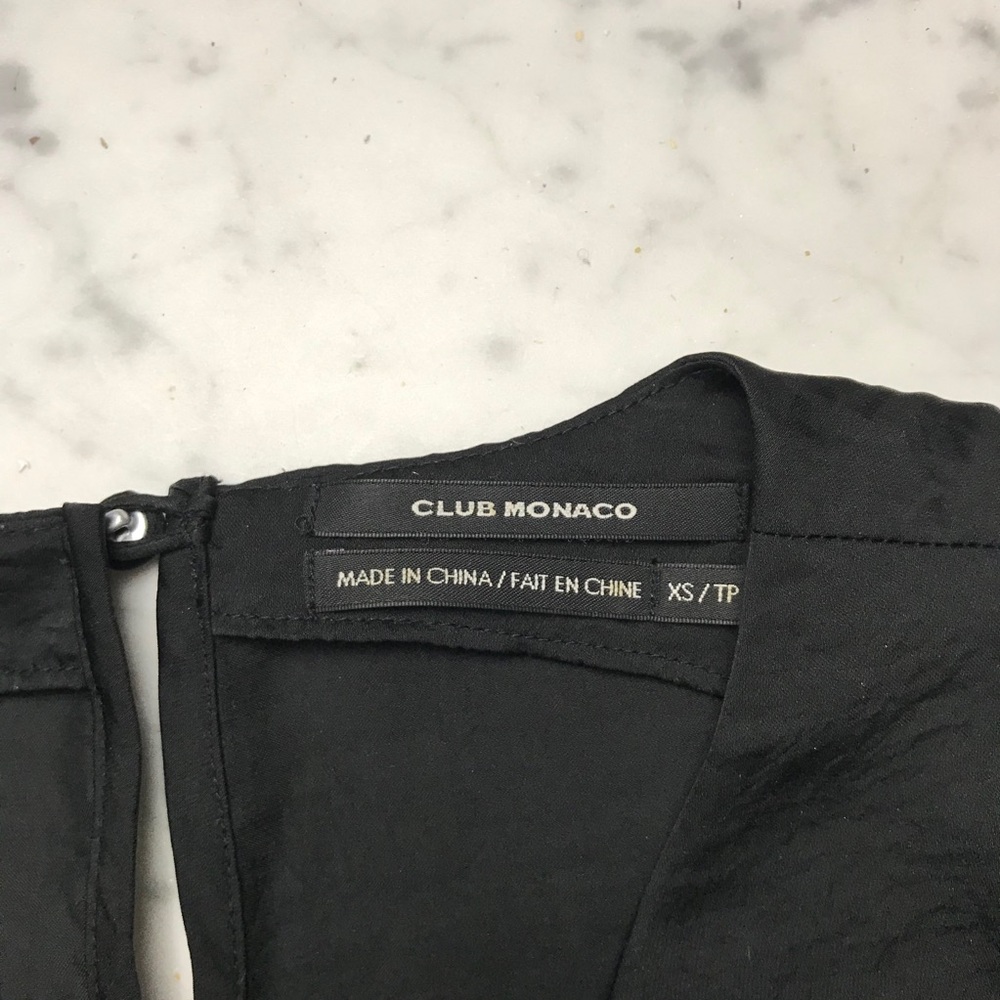 Club Monaco Black Ruffle Front Sleeveless Shell - Picture 3 of 9
